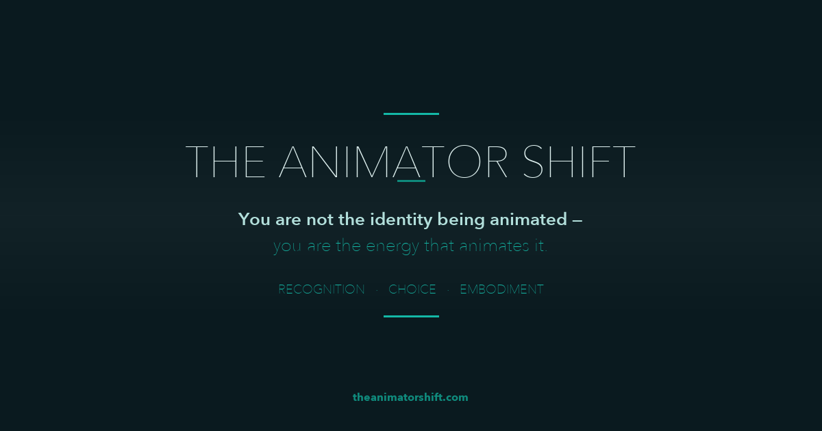 The Animator Shift book cover — dark teal with gold typography